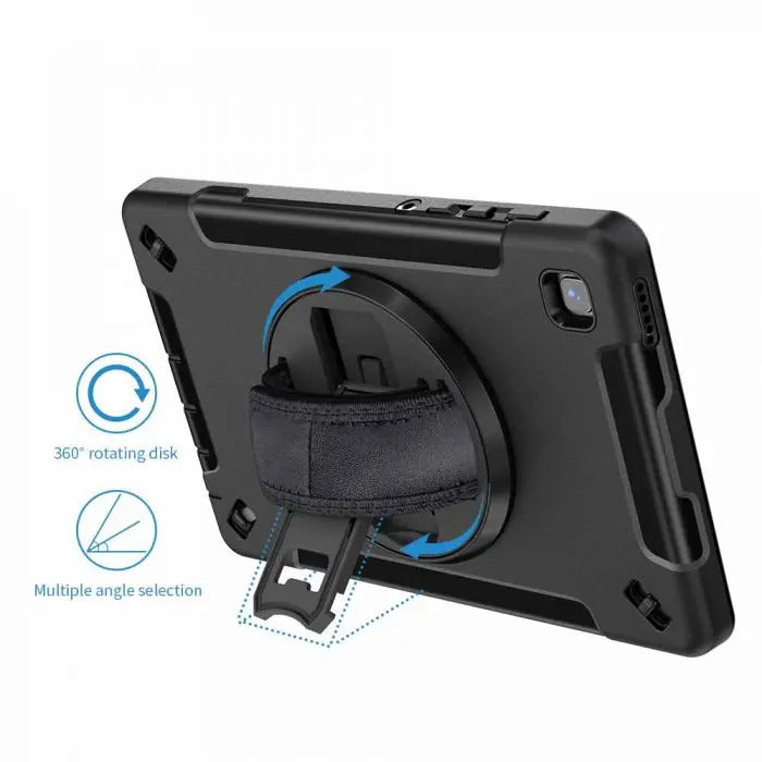 Samsung Galaxy Tab A7 Lite 8.7 SM-T220/T225 | Rainproof Military Grade Rugged Case With Hand Strap And Kick-Stand | RIN-SS-T225