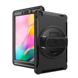 Samsung Galaxy Tab A 8.0 (2019) T290 T295 | Rainproof military grade rugged case with hand strap and kick-stand | RIN-SS-T290 — view 1