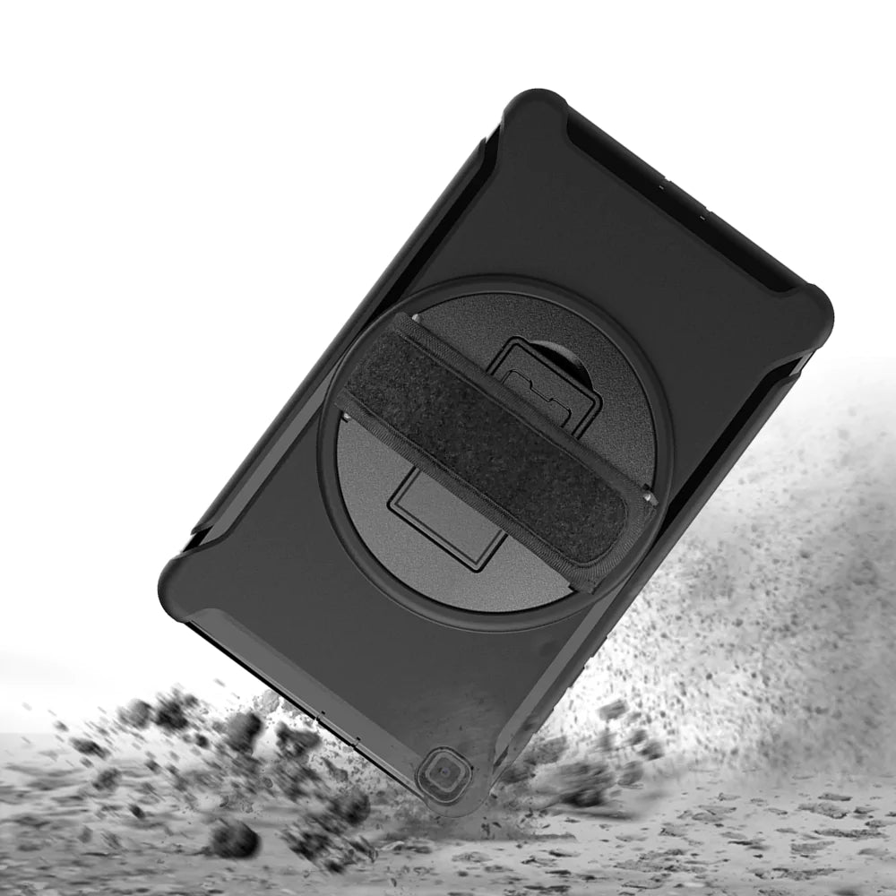 RIN-SS-T290 | Samsung Galaxy Tab A 8.0 (2019) T290 T295 | Rainproof military grade rugged case with hand strap and kick-stand