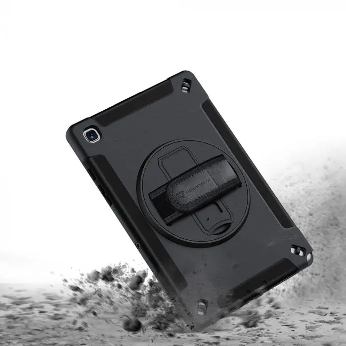 RIN-SS-T500 | SAMSUNG GALAXY TAB A7 10.4 SM-T500/T505/T507 | RAINPROOF MILITARY GRADE RUGGED CASE WITH HAND STRAP AND KICK-STAND
