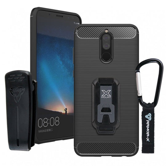 Huawei Mate 10 Lite / Nova 2I / Honor 9I / G10 | Shockproof Protective Case + Belt Clip & Carabiner | TP-HW-M10L