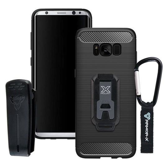 Samsung Galaxy S8 Shockproof Protective Case + Belt Clip & Carabiner | TP-S8-BK