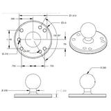 UMT-P22 | 2.5" round plate AMPS Universal Mount | Design for Tablet